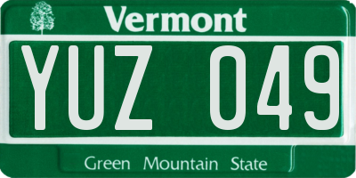 VT license plate YUZ049