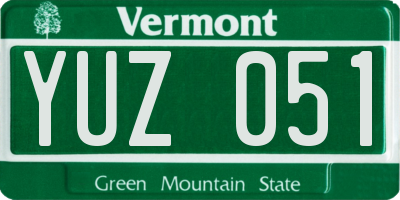 VT license plate YUZ051
