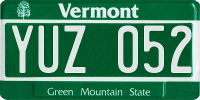 VT license plate YUZ052