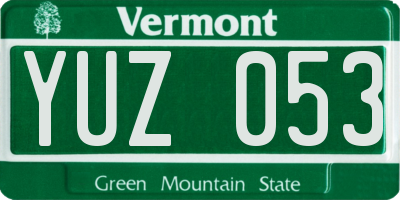 VT license plate YUZ053