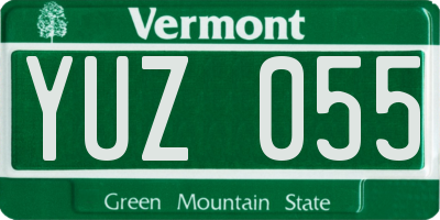VT license plate YUZ055