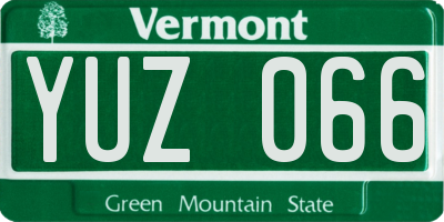 VT license plate YUZ066