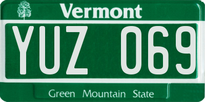 VT license plate YUZ069