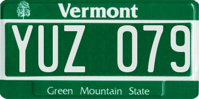 VT license plate YUZ079