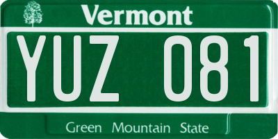 VT license plate YUZ081