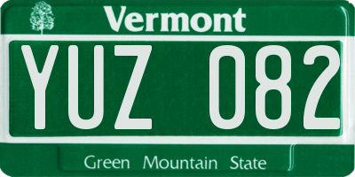 VT license plate YUZ082