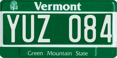 VT license plate YUZ084