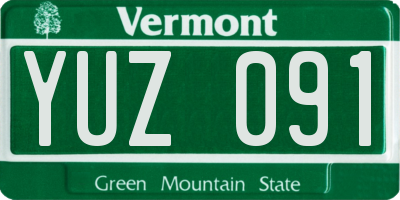 VT license plate YUZ091