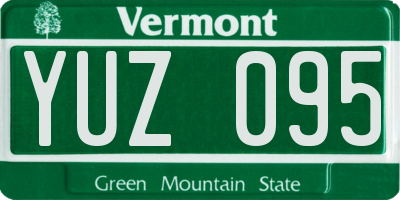 VT license plate YUZ095