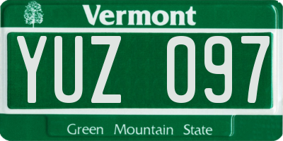 VT license plate YUZ097