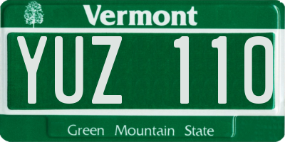 VT license plate YUZ110