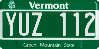 VT license plate YUZ112