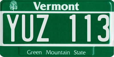 VT license plate YUZ113