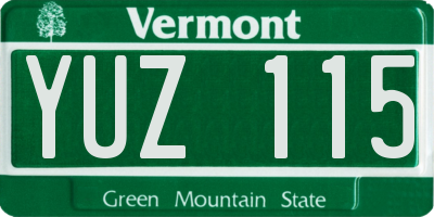 VT license plate YUZ115