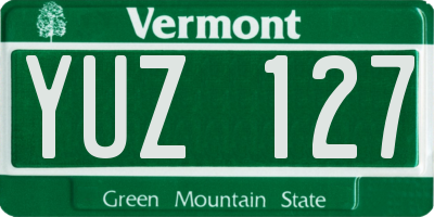 VT license plate YUZ127