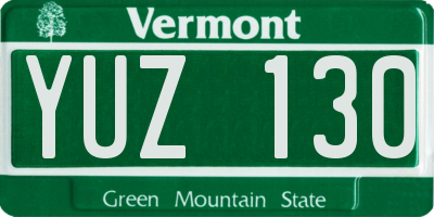 VT license plate YUZ130