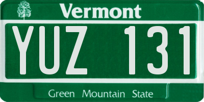 VT license plate YUZ131