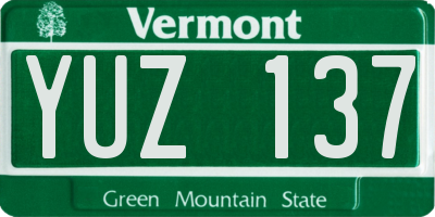 VT license plate YUZ137