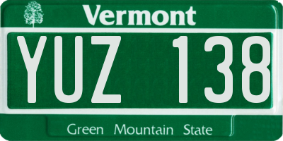 VT license plate YUZ138