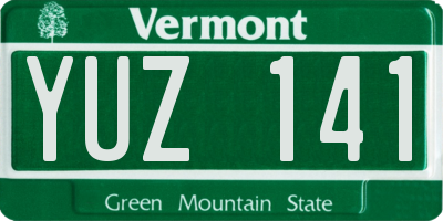 VT license plate YUZ141