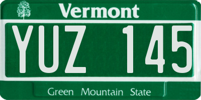 VT license plate YUZ145