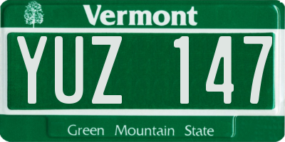 VT license plate YUZ147
