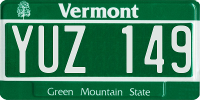 VT license plate YUZ149