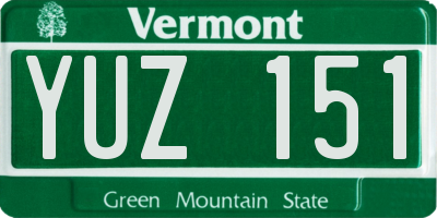 VT license plate YUZ151