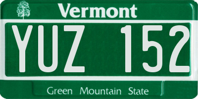 VT license plate YUZ152