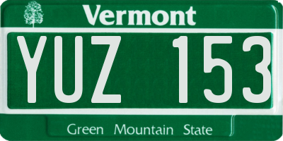VT license plate YUZ153