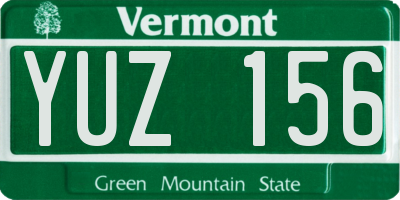 VT license plate YUZ156