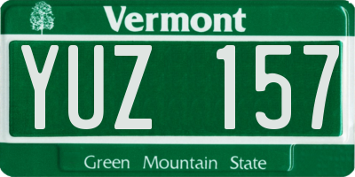 VT license plate YUZ157