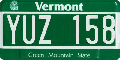 VT license plate YUZ158