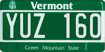 VT license plate YUZ160