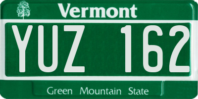 VT license plate YUZ162