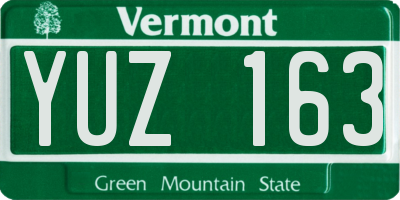 VT license plate YUZ163