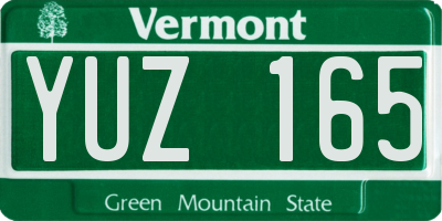 VT license plate YUZ165