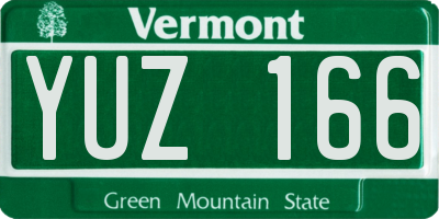 VT license plate YUZ166