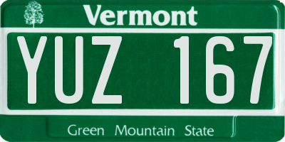 VT license plate YUZ167