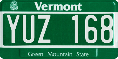VT license plate YUZ168
