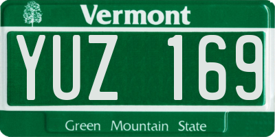 VT license plate YUZ169