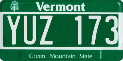 VT license plate YUZ173