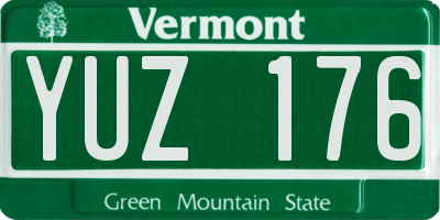 VT license plate YUZ176