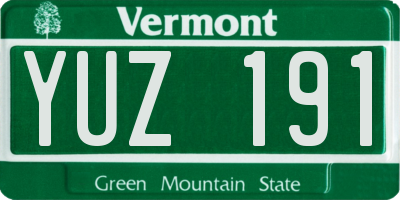 VT license plate YUZ191