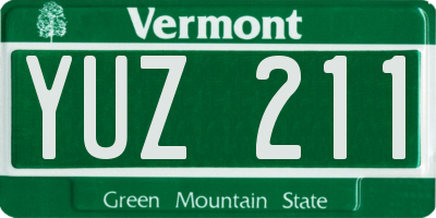 VT license plate YUZ211