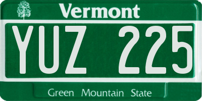 VT license plate YUZ225