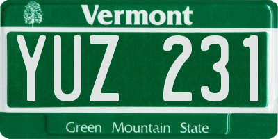 VT license plate YUZ231
