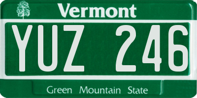 VT license plate YUZ246