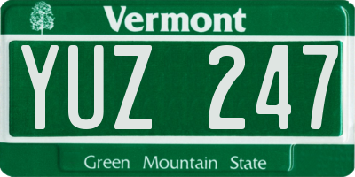 VT license plate YUZ247