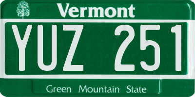 VT license plate YUZ251